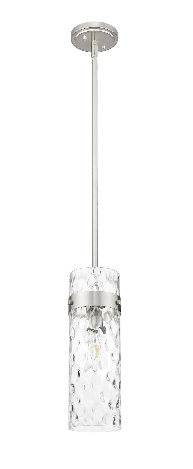 Fontaine 1 Light 5.75" Pendant, Rod Mount in Brushed Nickel