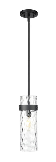 Fontaine 1 Light 5.75" Pendant, Rod Mount in Matte Black