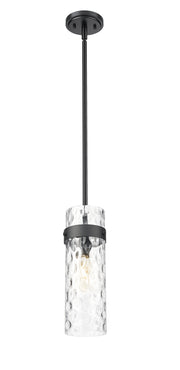 Fontaine 1 Light 5.75" Pendant, Rod Mount in Matte Black