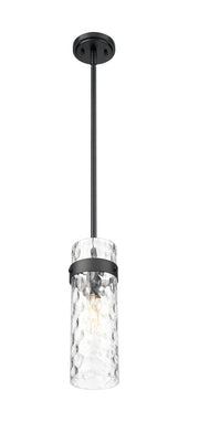 Fontaine 1 Light 5.75" Pendant, Rod Mount in Matte Black
