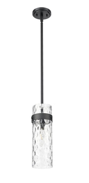 Fontaine 1 Light 5.75" Pendant, Rod Mount in Matte Black