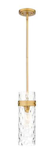 Fontaine 1 Light 5.75" Pendant, Rod Mount in Rubbed Brass