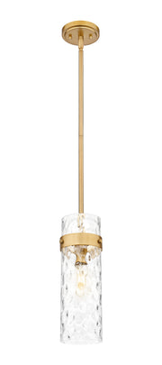 Fontaine 1 Light 5.75" Pendant, Rod Mount in Rubbed Brass
