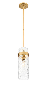 Fontaine 1 Light 5.75" Pendant, Rod Mount in Rubbed Brass