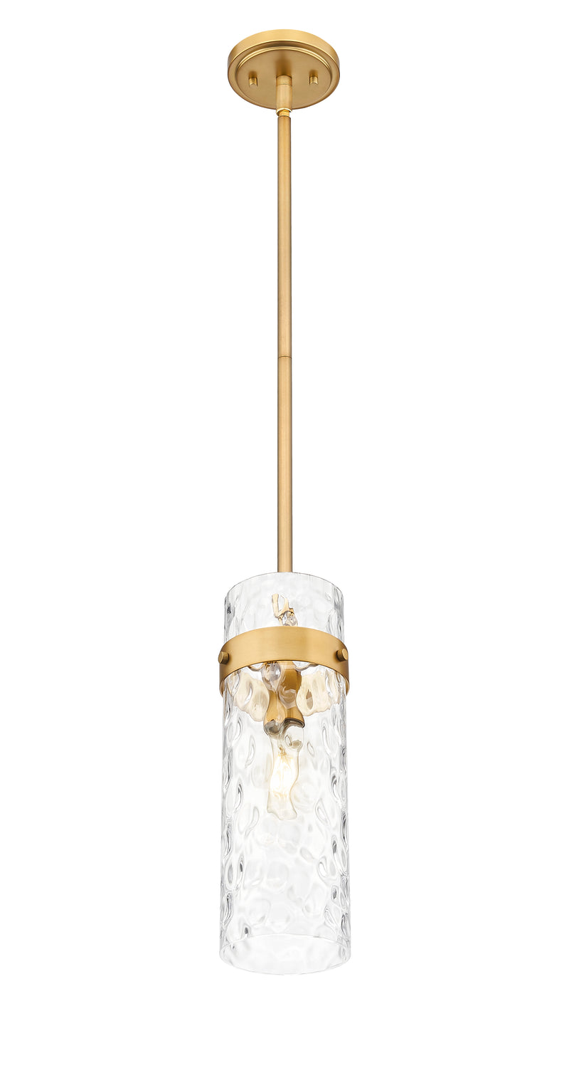 Fontaine 1 Light 5.75" Pendant, Rod Mount in Rubbed Brass