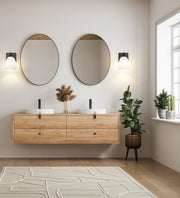 Oren 1 Light 6.5" Vanity in Matte Black in a room setting