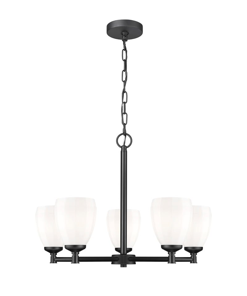 Oren 5 Light 25" Chandelier in Matte Black