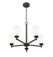 Oren 5 Light 25" Chandelier in Matte Black