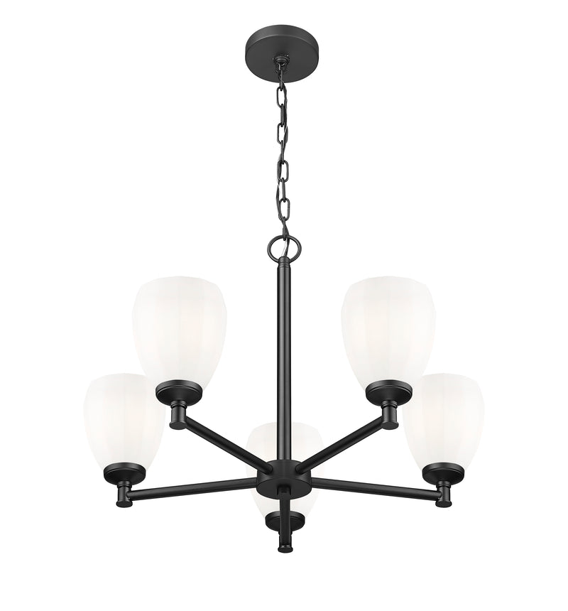 Oren 5 Light 25" Chandelier in Matte Black