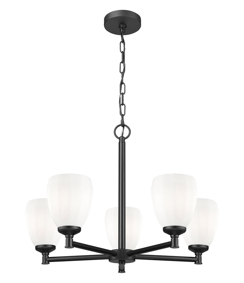 Oren 5 Light 25" Chandelier in Matte Black