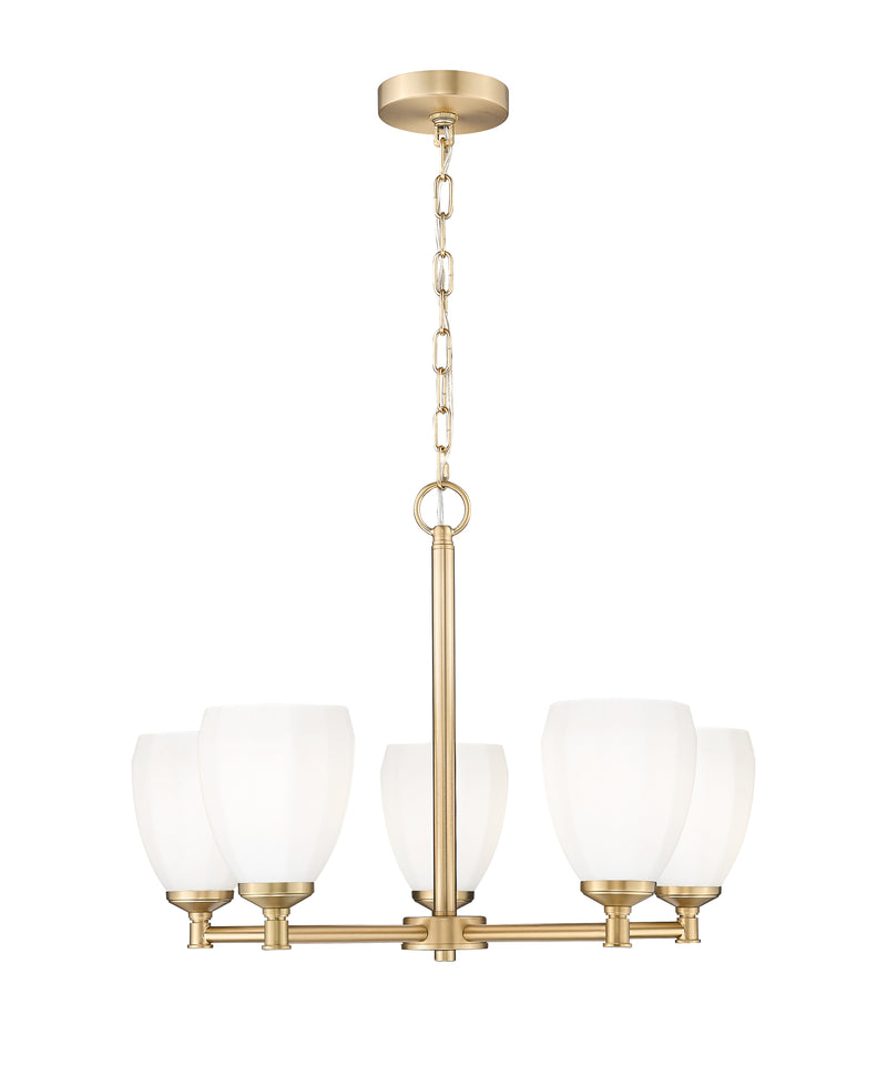 Oren 5 Light 25" Chandelier in Modern Gold