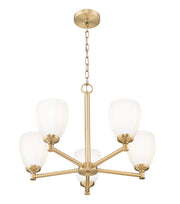 Oren 5 Light 25" Chandelier in Modern Gold