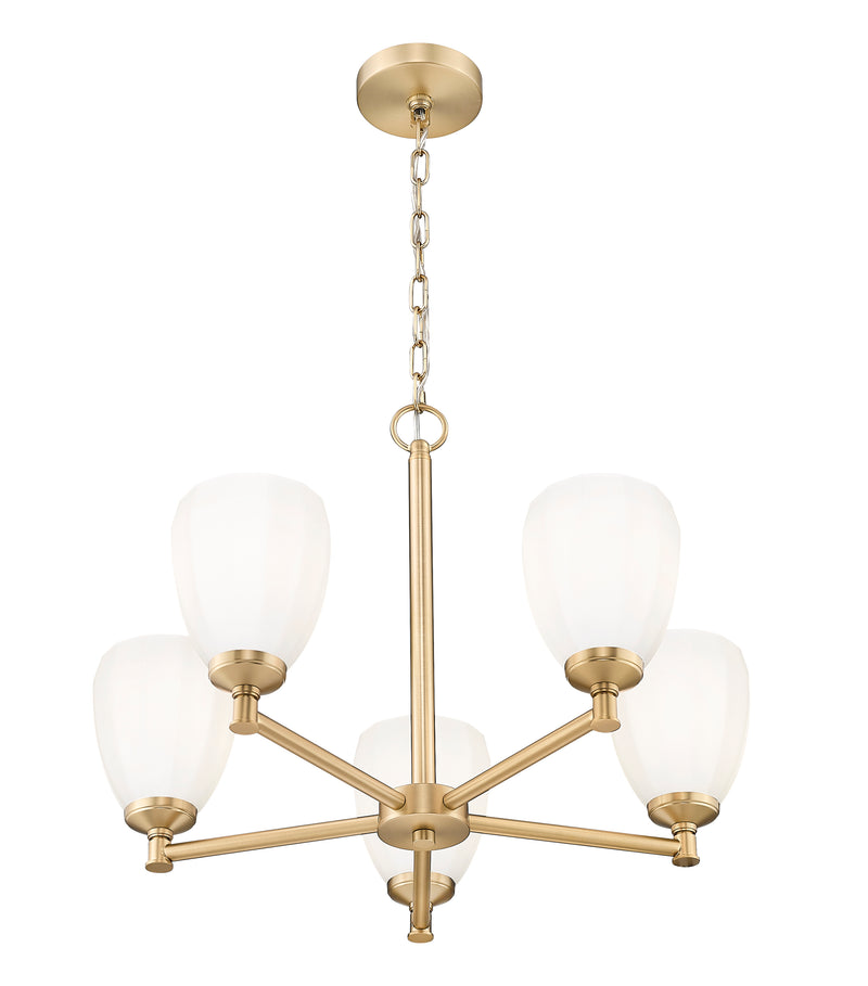 Oren 5 Light 25" Chandelier in Modern Gold