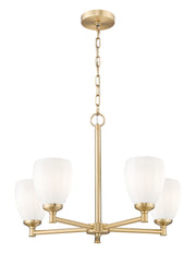 Oren 5 Light 25" Chandelier in Modern Gold