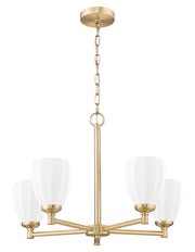 Oren 5 Light 25" Chandelier in Modern Gold