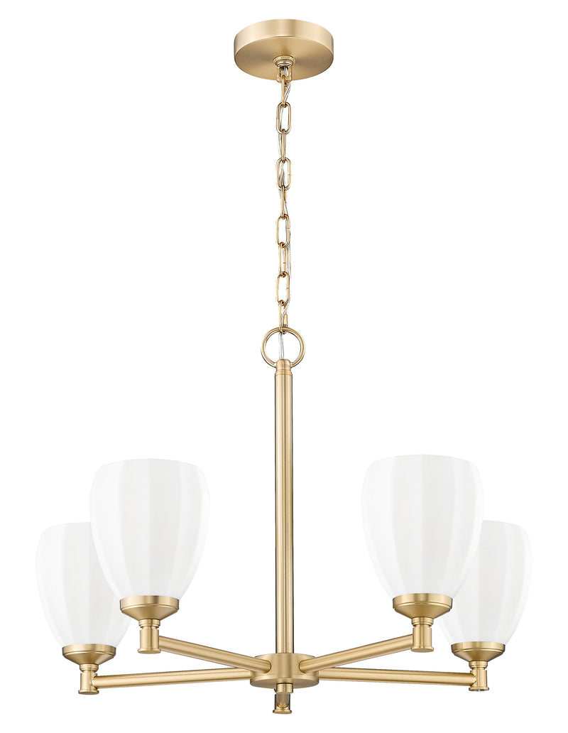 Oren 5 Light 25" Chandelier in Modern Gold