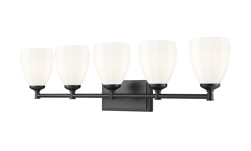 Oren 5 Light 38" Vanity in Matte Black
