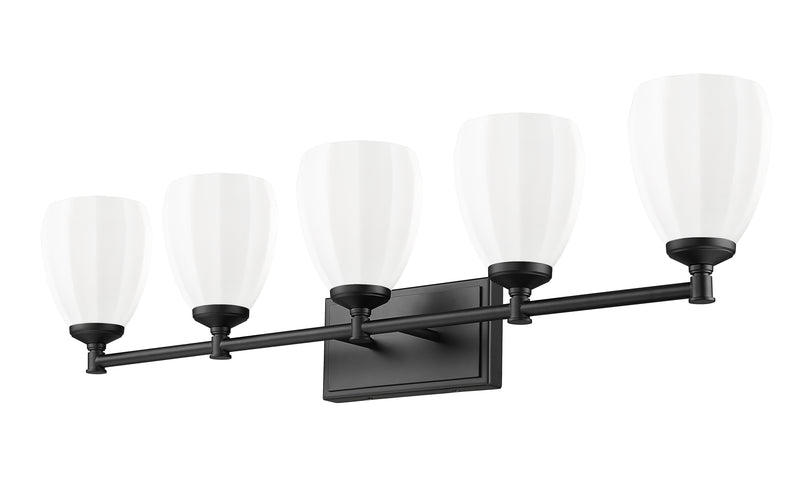 Oren 5 Light 38" Vanity in Matte Black