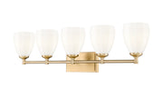 Oren 5 Light 38" Vanity in Modern Gold
