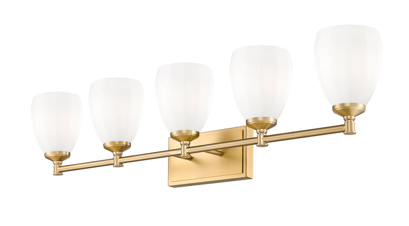 Oren 5 Light 38" Vanity in Modern Gold