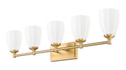 Oren 5 Light 38" Vanity in Modern Gold