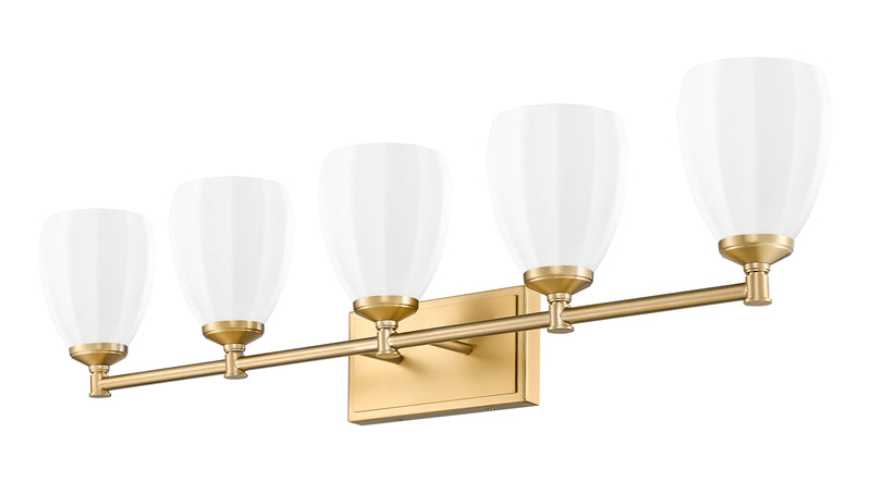 Oren 5 Light 38" Vanity in Modern Gold