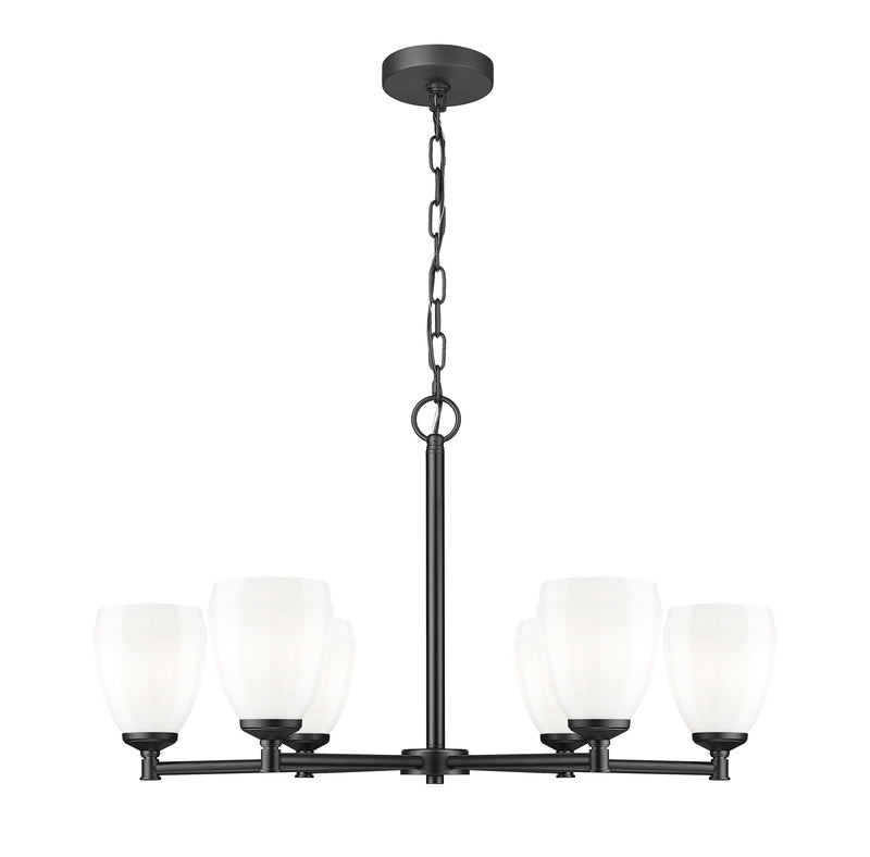 Oren 6 Light 32" Chandelier in Matte Black