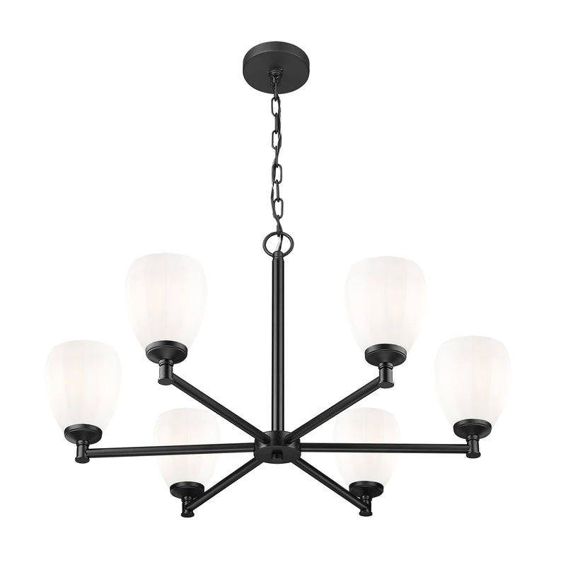 Oren 6 Light 32" Chandelier in Matte Black