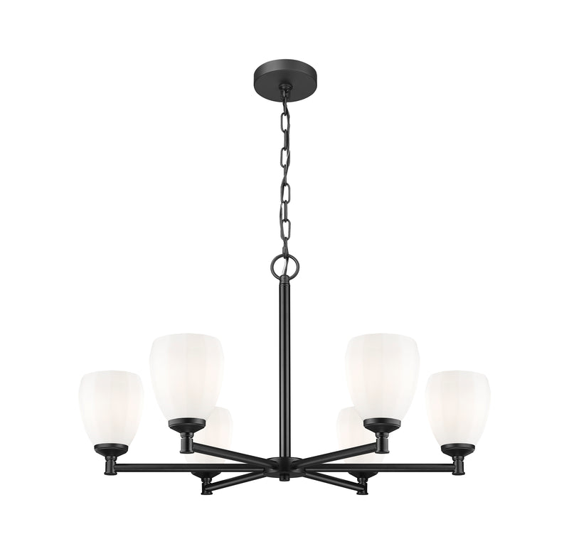 Oren 6 Light 32" Chandelier in Matte Black