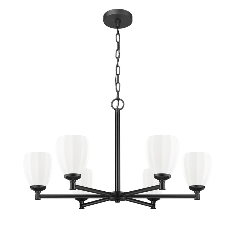 Oren 6 Light 32" Chandelier in Matte Black