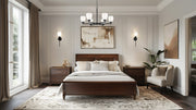 Oren 6 Light 32" Chandelier in Matte Black in a room setting