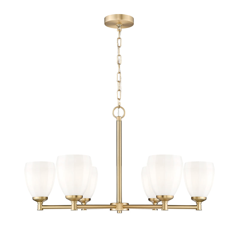 Oren 6 Light 32" Chandelier in Modern Gold