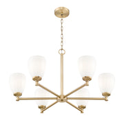 Oren 6 Light 32" Chandelier in Modern Gold
