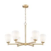 Oren 6 Light 32" Chandelier in Modern Gold