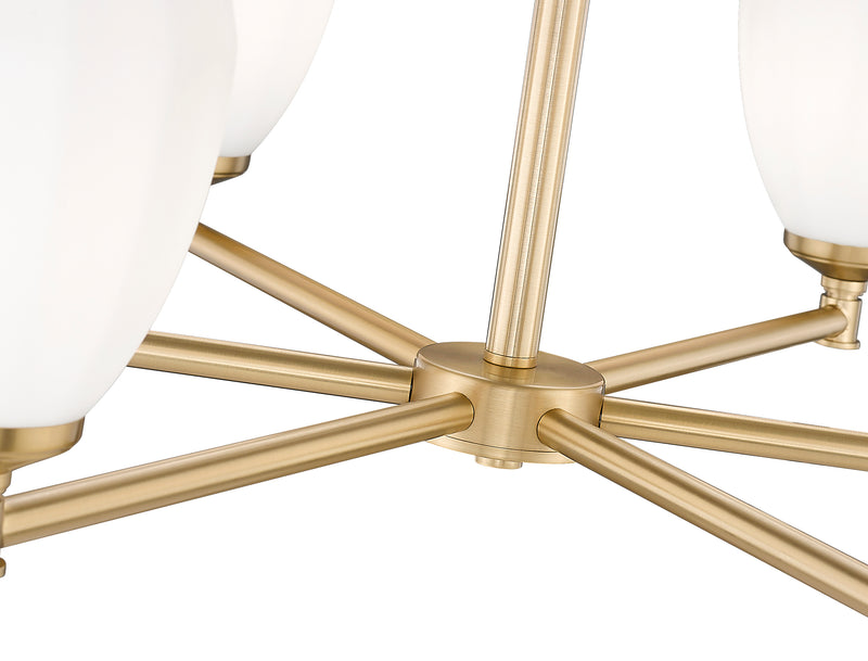 Oren 6 Light 32" Chandelier in Modern Gold