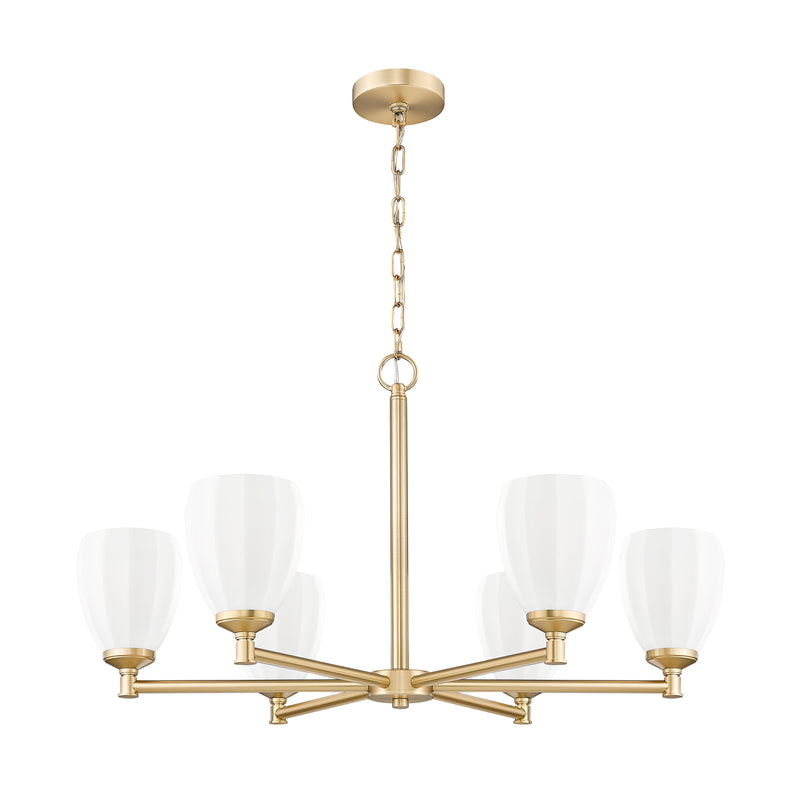Oren 6 Light 32" Chandelier in Modern Gold