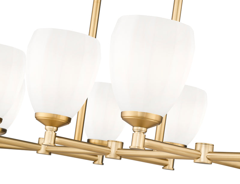 Oren 8 Light 41.75" Linear Pendant in Modern Gold