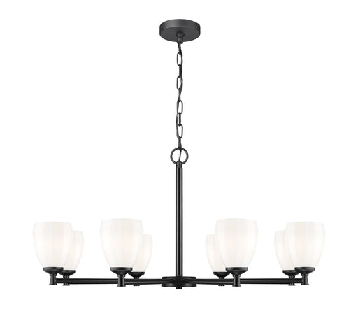 Oren 8 Light 42" Chandelier in Matte Black
