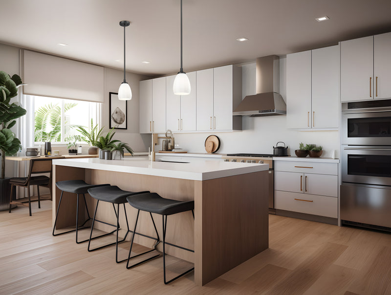Oren 1 Light 5.5" Pendant in Matte Black in a room setting