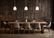 Oren 1 Light 8" Pendant in Modern Gold in a room setting