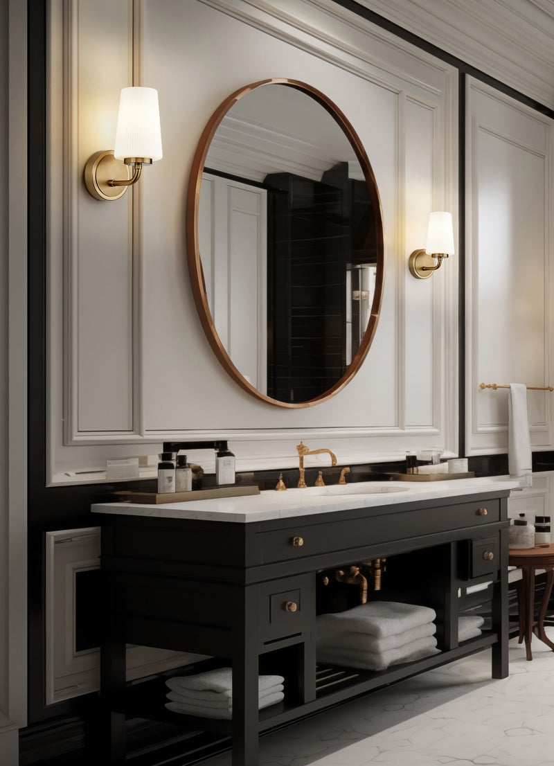 Montford 1 Light 4.5" Wall Sconce in Modern Gold in a room setting