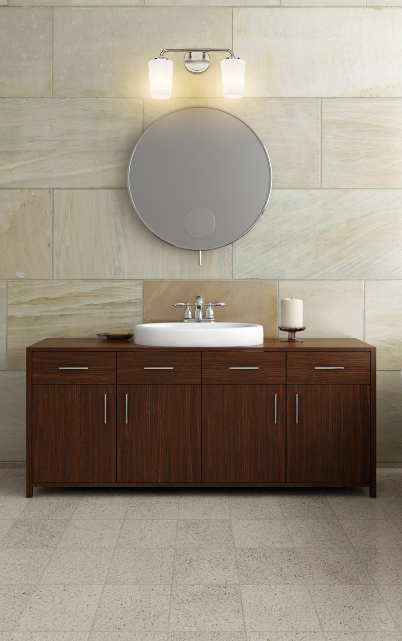 Montford 2 Light 16" Vanity in Brushed Nickel in a room setting