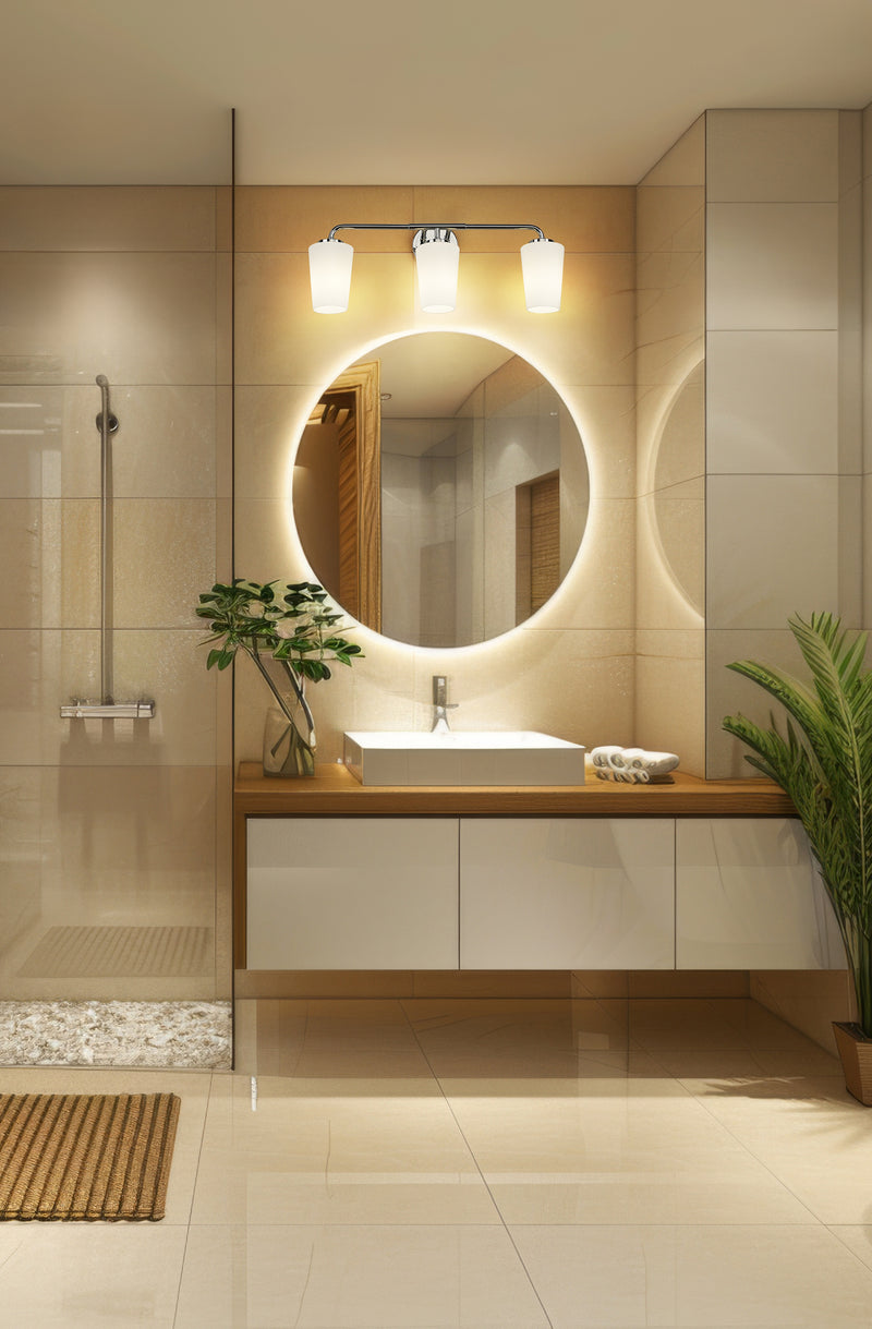 Montford 3 Light 24" Vanity in Chrome in a room setting