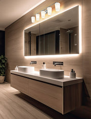 Montford 5 Light 40" Vanity in Chrome in a room setting