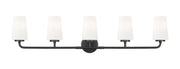 Montford 5 Light 40" Vanity in Matte Black