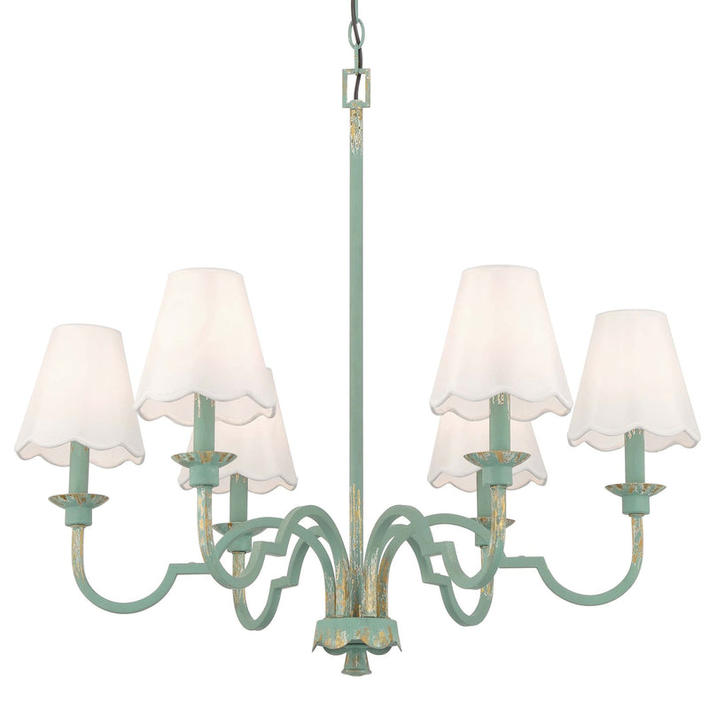 Cheshire 6-Light Chandelier in Antique Teal