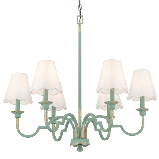 Cheshire 6-Light Chandelier in Antique Teal