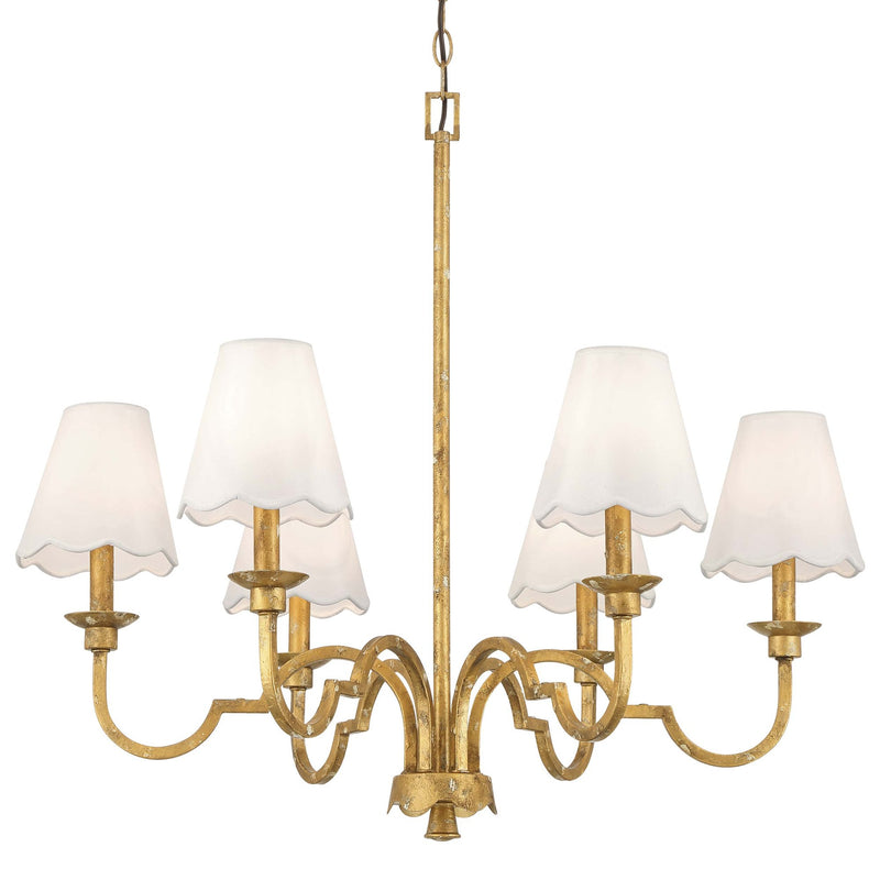 Cheshire 6-Light Chandelier in Vintage Gold