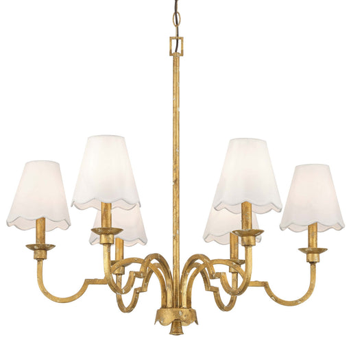 Cheshire 6-Light Chandelier in Vintage Gold