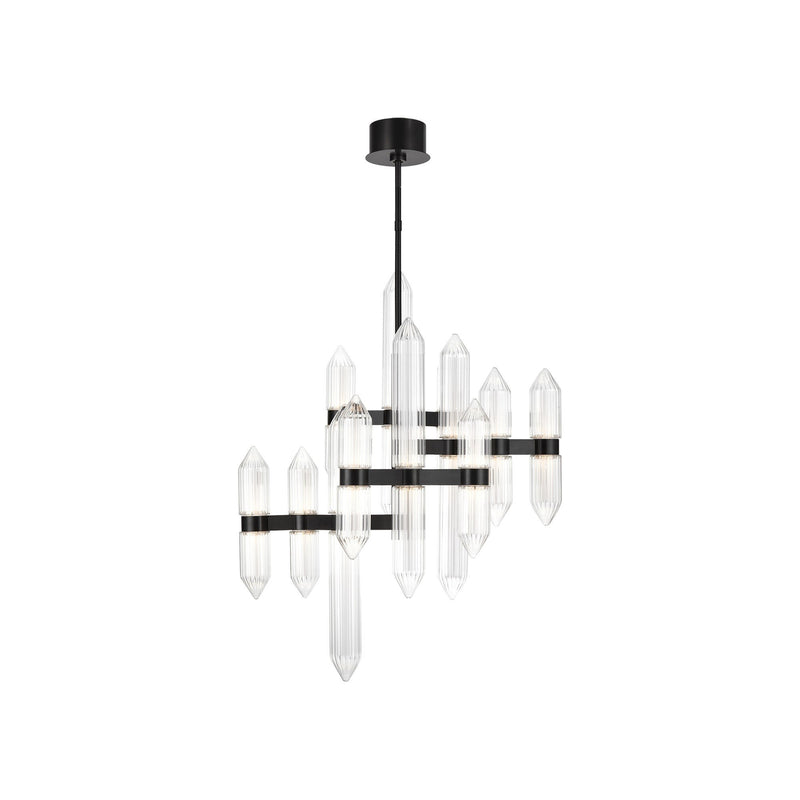 Langston Medium 12-Light Chandelier in Plated Dark Bronze